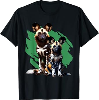 African Painted Wild Dogs Puppy Wild Dog Lovers Design T-Shirt