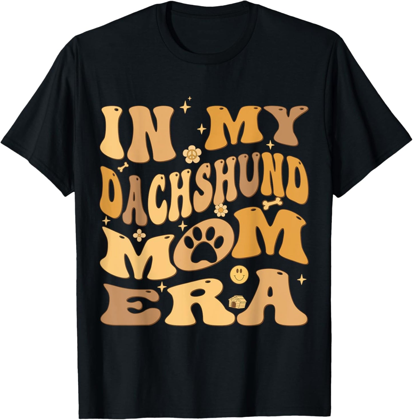 In My Dachshund Mom Era Groovy Wiener Dog Owner T-Shirt