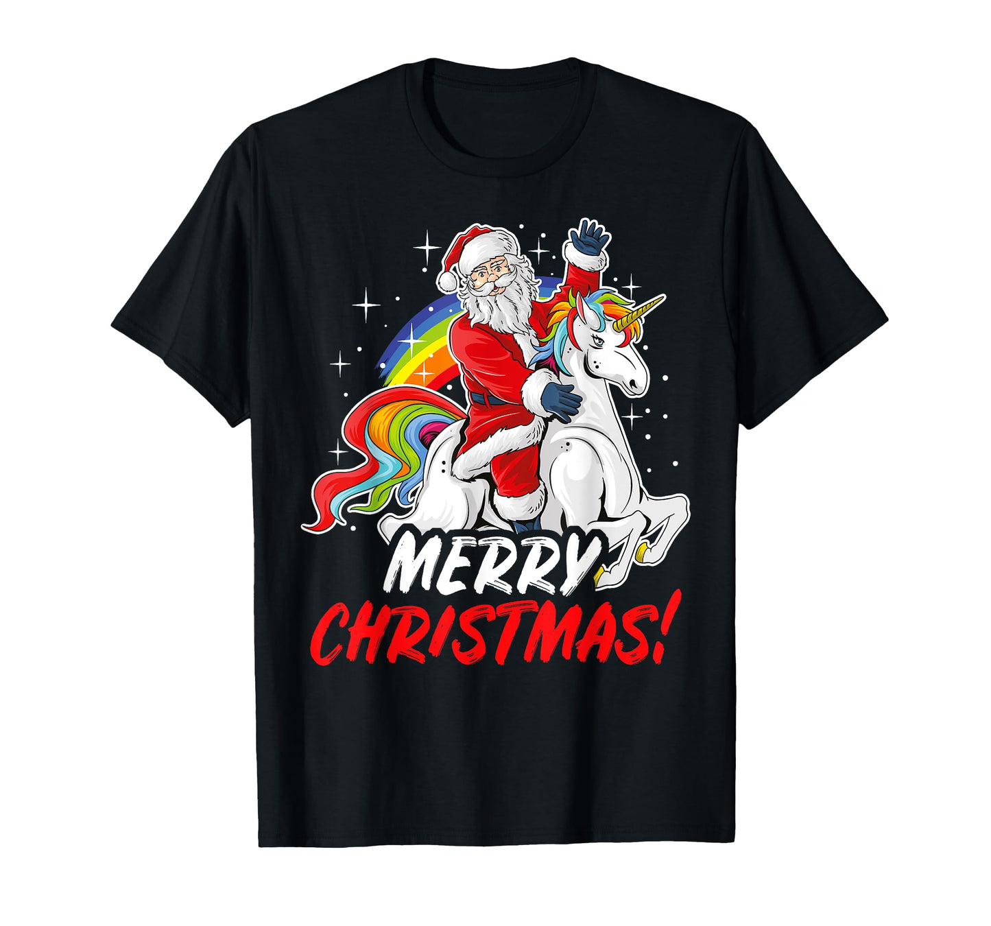 Unicorn Santa Claus Christmas Holiday T-Shirt