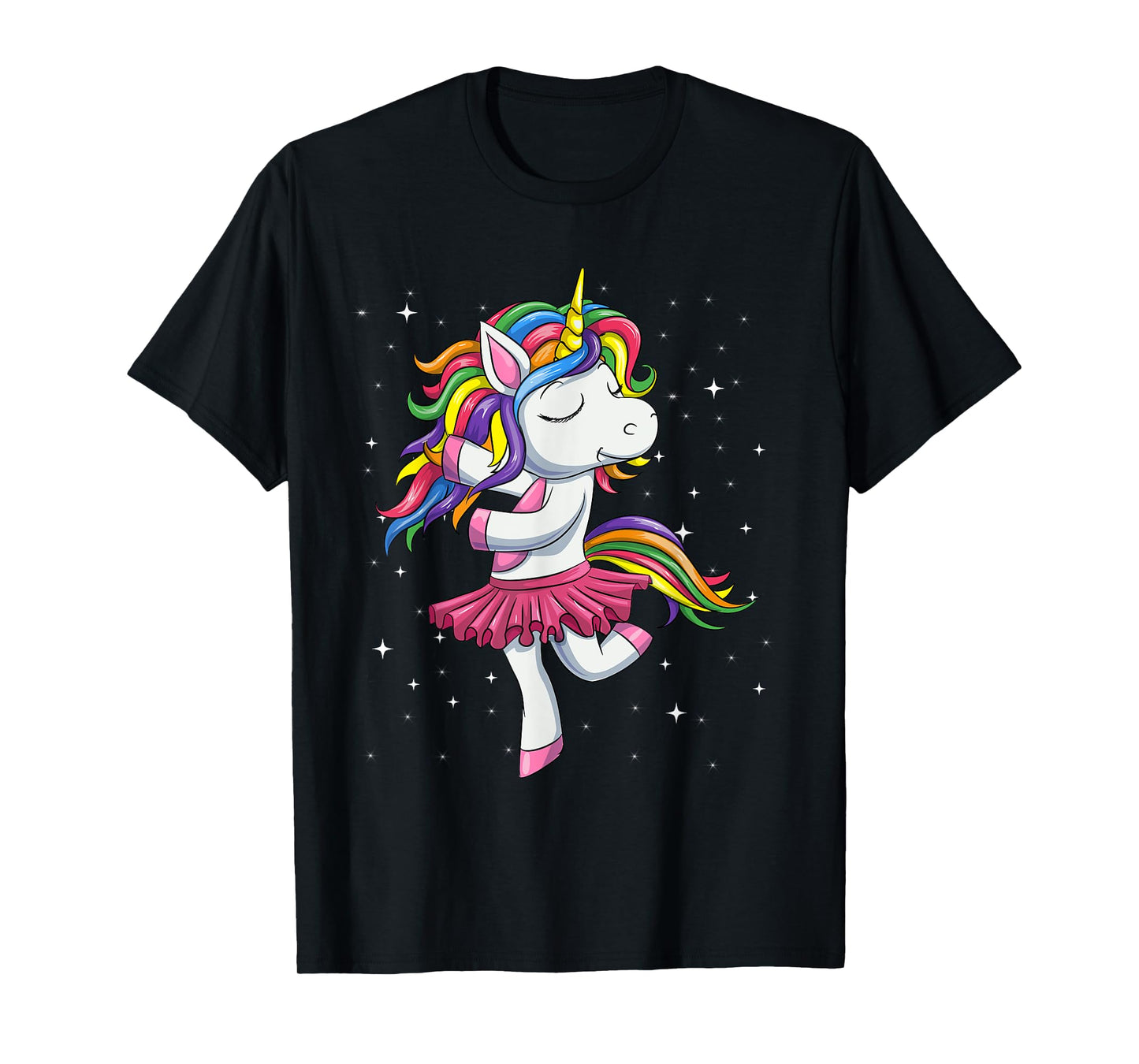 Ballet Dancing Unicorn Shirt, Rainbow Ballerina Dance Girls T-Shirt