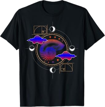 Fibonacci Shell or Golden Ratio and Spiral or Fibonacci T-Shirt
