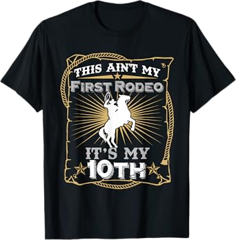 Funny Ain't My First Rodeo 10th Birthday T-Shirt For Kids T-Shirt