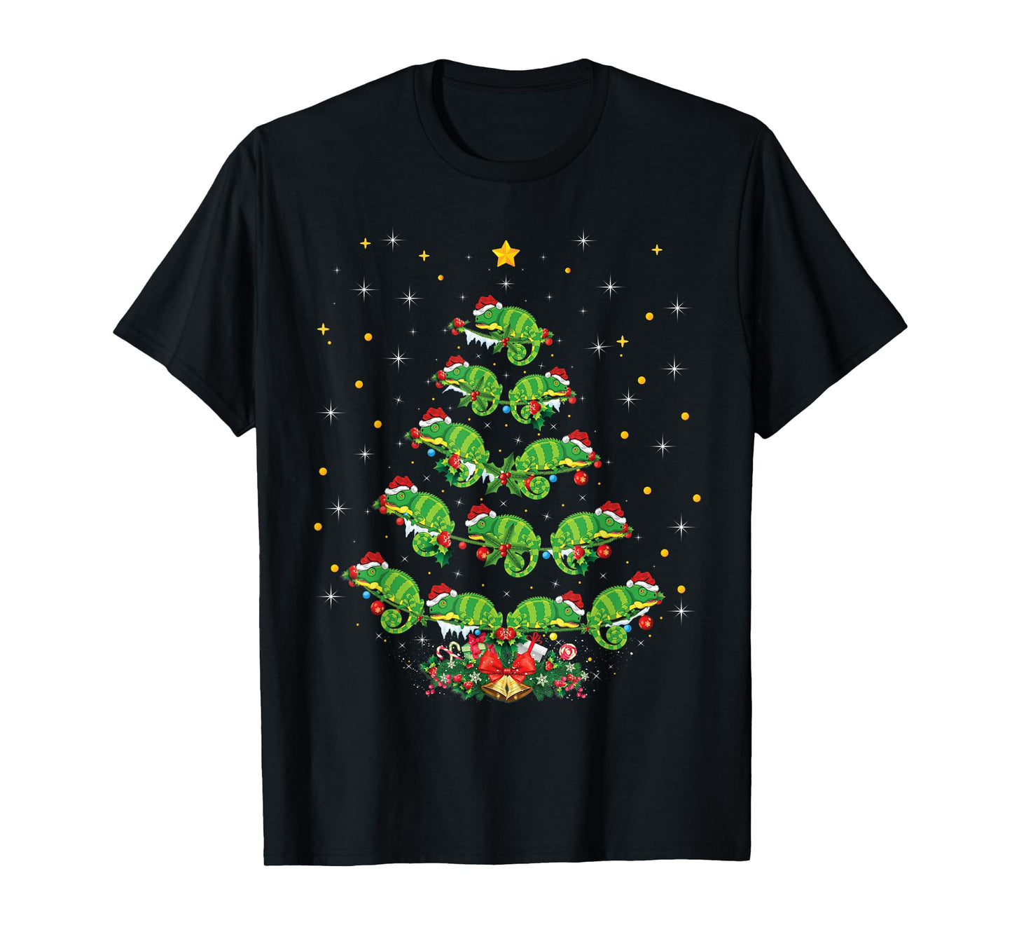 Chameleon Animal Lover Xmas Gift Chameleon Christmas Tree T-Shirt