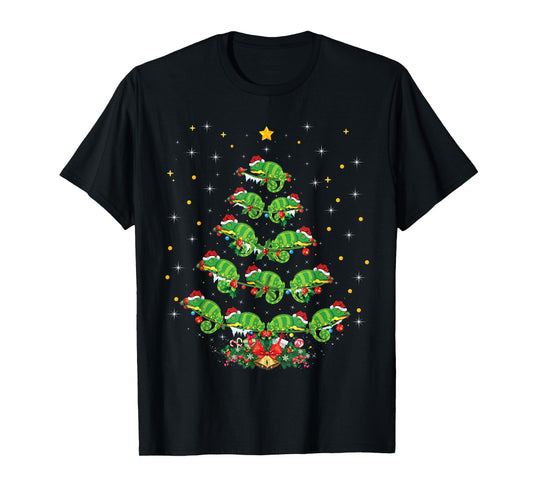 Chameleon Animal Lover Xmas Gift Chameleon Christmas Tree T-Shirt