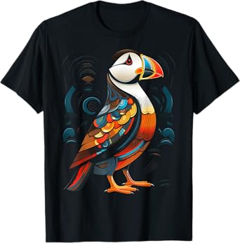 Puffin Animal Motif Artwork Puffin T-Shirt