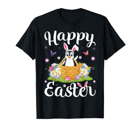 Penguin Happy Easter Egg Hunt Bunny Ear Penguin Easter T-Shirt