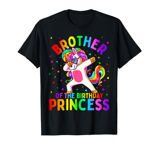 Brother of the Birthday Princess Girl Dabbing Unicorn T-Shirt