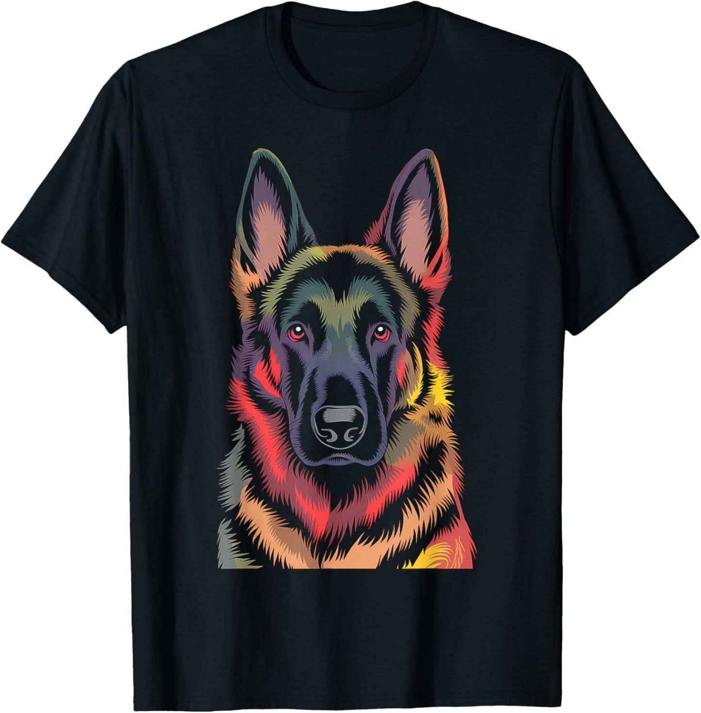 Cute German Shepherd Colorful, Cool Alsatian Dog Lovers T-Shirt