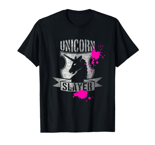 Funny Unicorn Slayer Rainbow T-Shirt