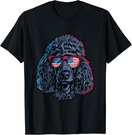 Poodle with American Sunglasses T-Shirt