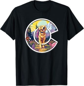 Colorado Golden Retriever - Cute Dog - Rocky Mountains T-Shirt for Men Women Kids