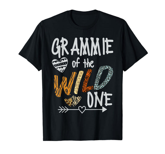 Grammie of The Wild One Animal Safari 1st Birthday Theme T-Shirt