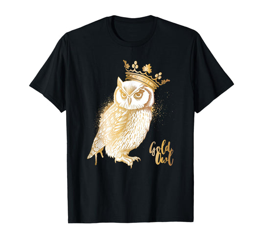 Crowned Golden Owl King Owl lovers T-Shirt