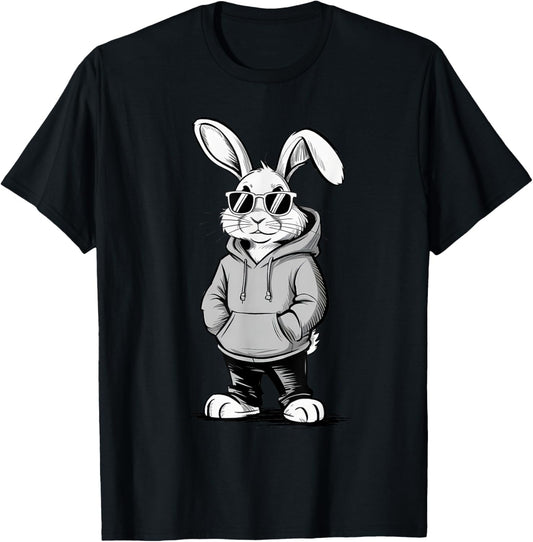 Bunny Face With Sunglasses Easter Day for Boys Men Kids T-Shirt
