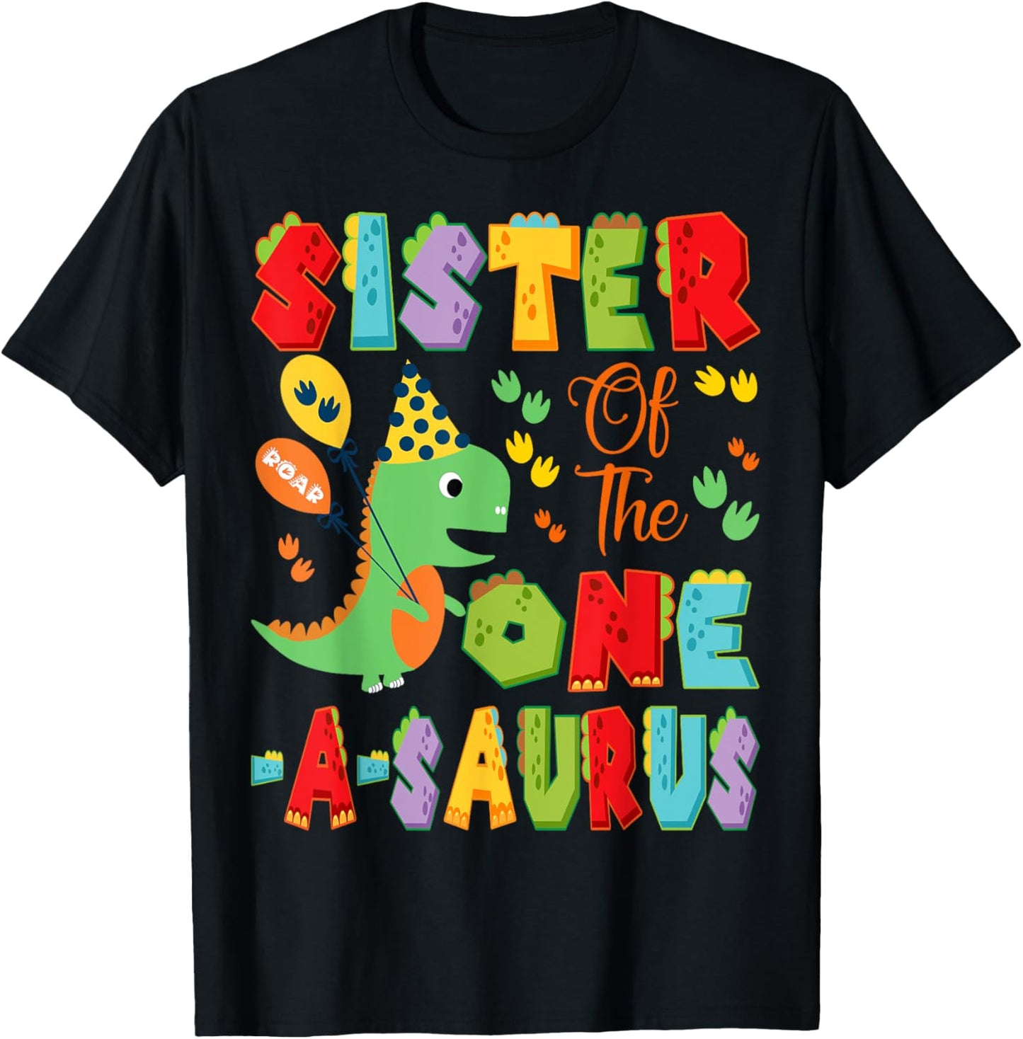 Sister Of The One-A-Saurus 1St Birthday Boy Dinosaur T-Shirt