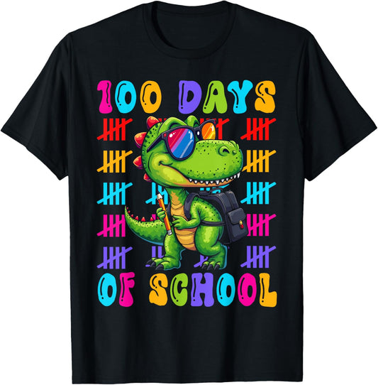 100 Days of School Dinosaur 100th Day 100 Days Smarter Kids T-Shirt