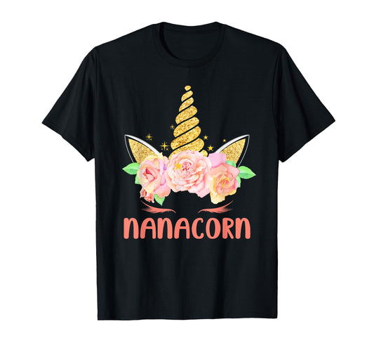 Funny Nanacorn Unicorn Mama Lover Family Matching Costume T-Shirt