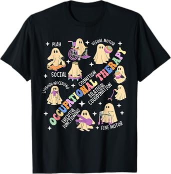 OT Occupational Therapy Therapist Halloween Spooky OTA Ghost T-Shirt