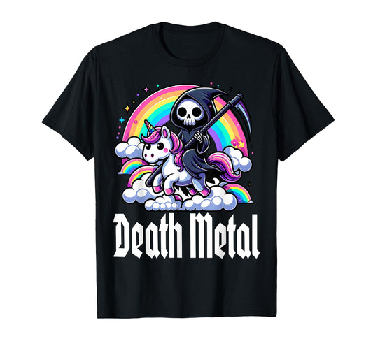 Death Metal Unicorn rainbow T-Shirt