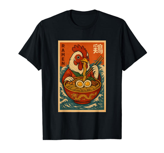 Chicken Eating Ramen Japanese Noodles Funny Gifts T-Shirt