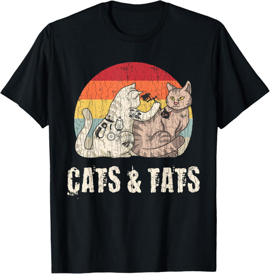 Cats And Tats T-Shirt Tattoo Cute Funny Gift T-Shirt
