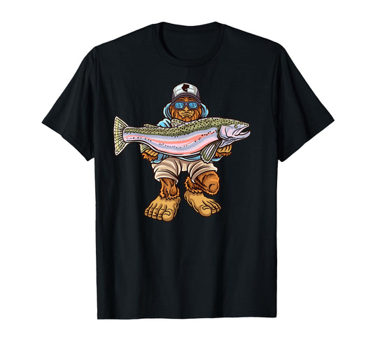 Steelhead Fishing Bigfoot Trout River Fisherman T-Shirt