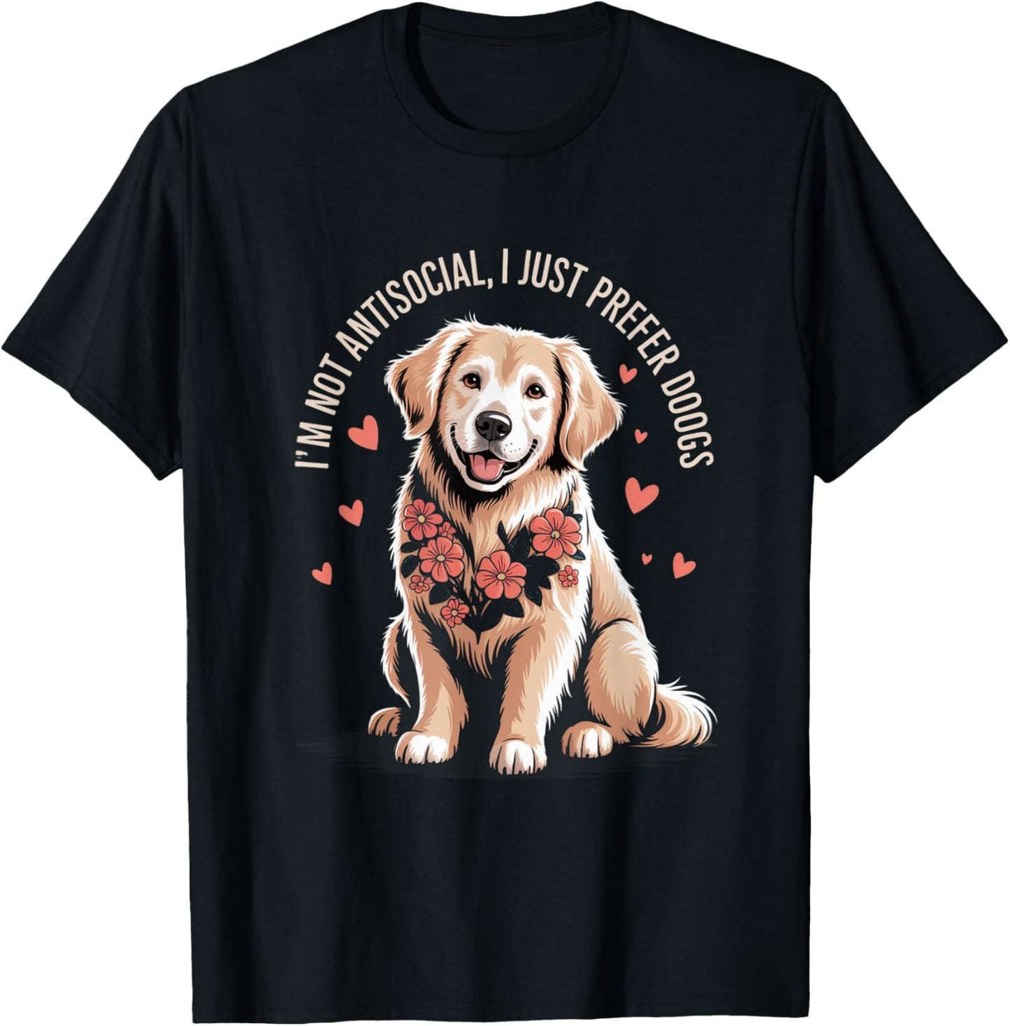 Retro, I’m Not Antisocial, I Prefer Dogs T-Shirt