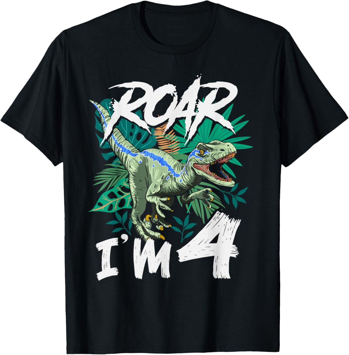 I'm 4 Birthday Shirt For Boys Roar Im 4 Dinosaur Party Girls T-Shirt