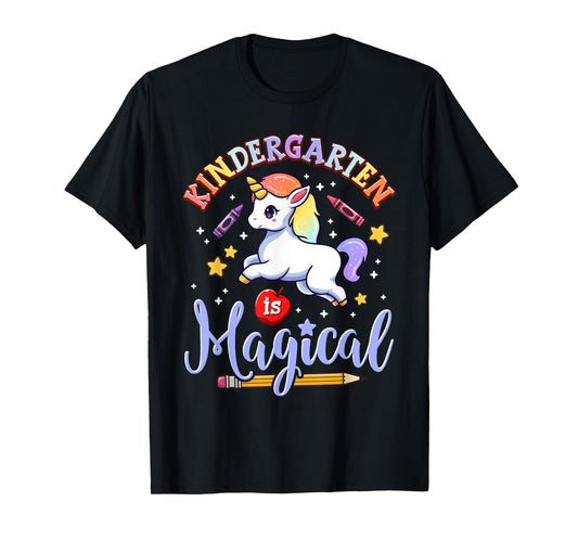 Cute Unicorn Kindergarten Is Magical Teacher Women Girl T-Shirt