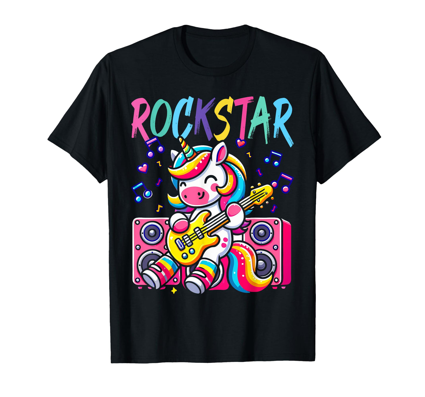 Unicorn Rock Star Guitar Rockin' Music Singer Funny Kids T-Shirt