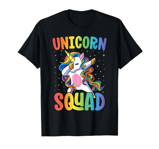 Dabbing Unicorn Shirt Girls Kids Matching Unicorn Squad T-Shirt