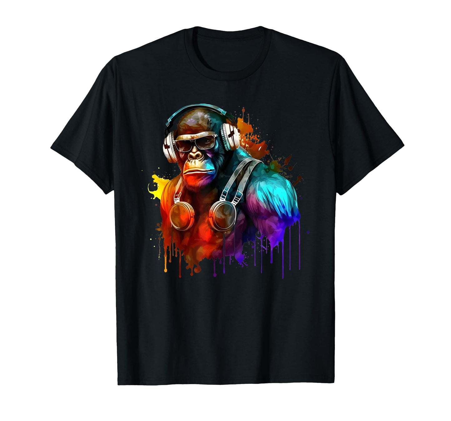 Gorilla DJ with Headphones Rave Techno T-Shirt