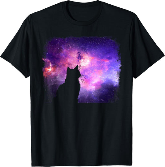 Cat and The Galaxy Cosmic Art Graphic T-Shirt