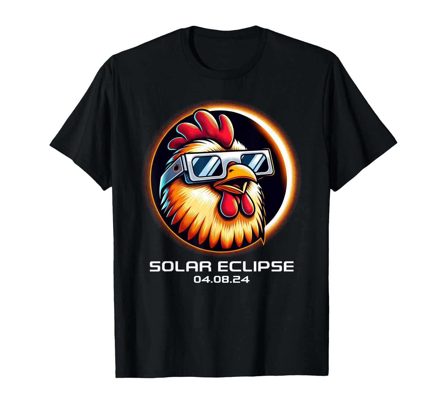 Total Solar Eclipse 2024 Chicken Totality Cute Matching T-Shirt