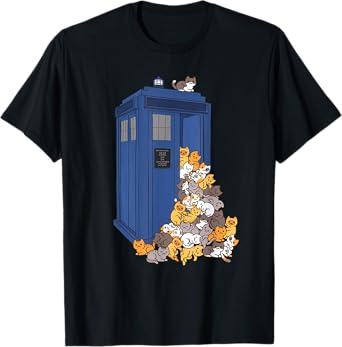 Tardis Funny Cats Vintage Retro Kitten Box T-Shirt
