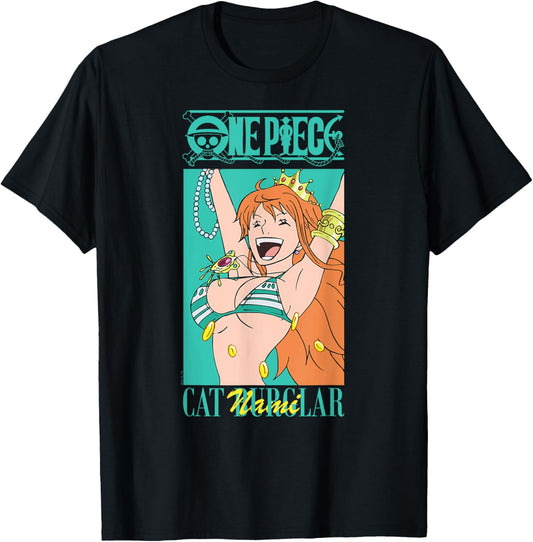 Anime Cat Burglar Nami Teal Logo T-Shirt