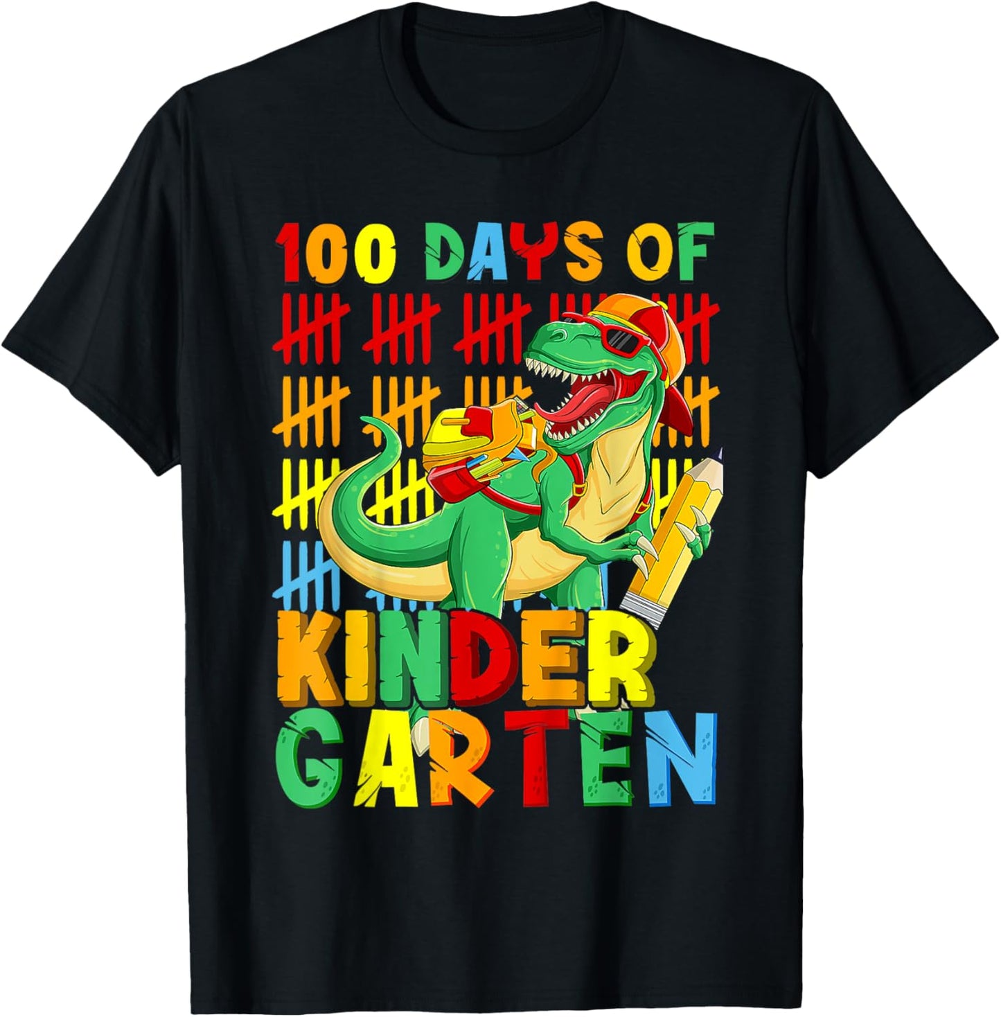 100 Days Of Kindergarten Dinosaur 100th Day Of School Boys T-Shirt