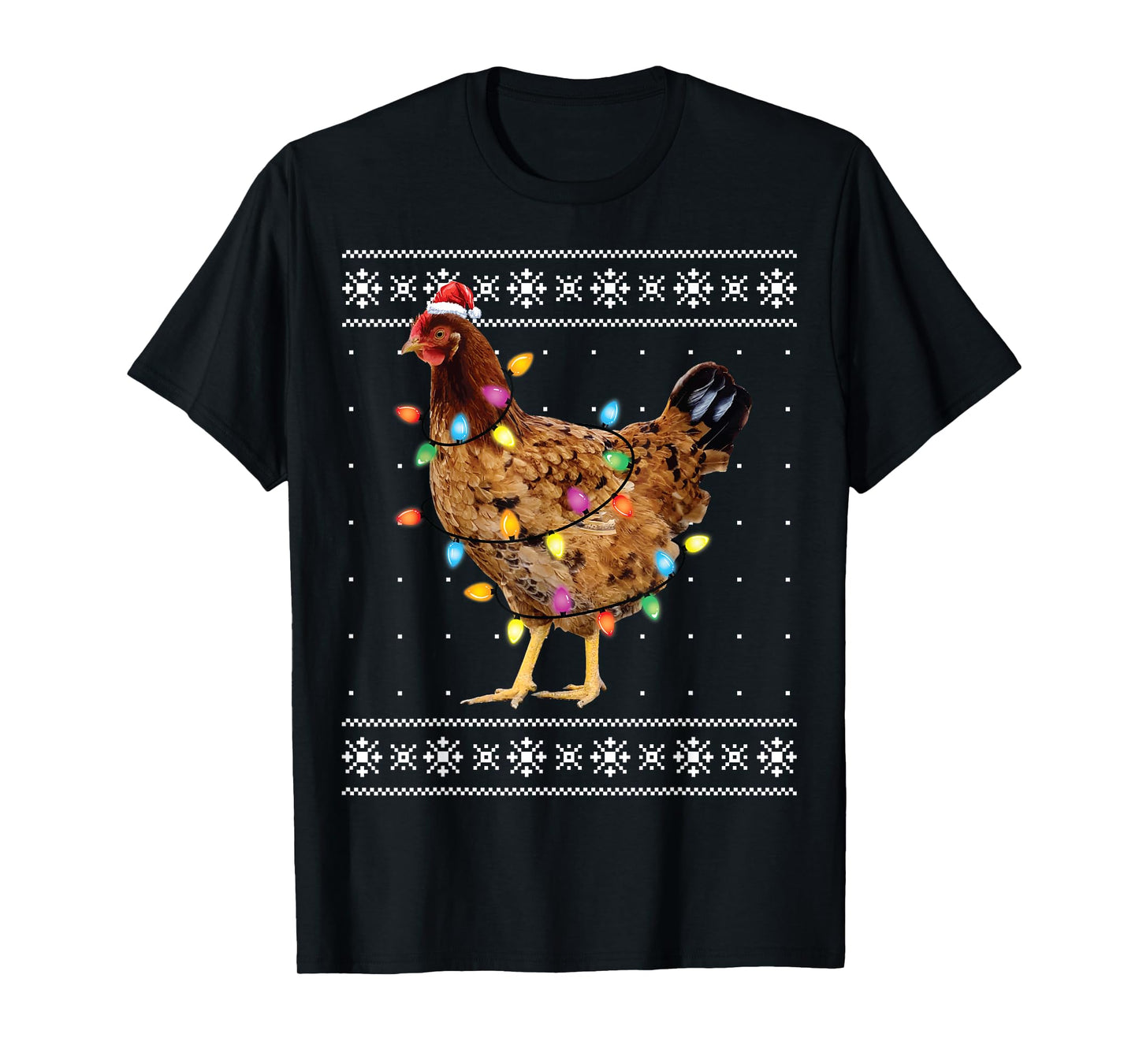 Ugly Christmas Sweater Funny Chicken Christmas T-Shirt