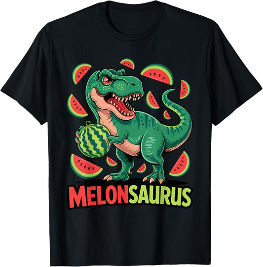 Dinosaur T-Rex Melonsaurus Watermelon Funny Hello Summer T-Shirt