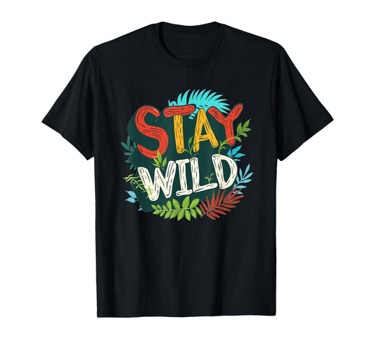 Multicolor Stay Wild Emblem T-Shirt
