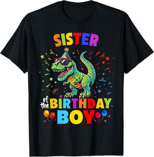 Sister of the Birthday Boy TRex Dinosaur Party T-Shirt