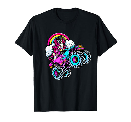 Monster Truck Unicorn Birthday Party Girl Gift Women Girls T-Shirt