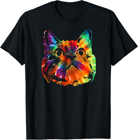 Tie Dye Cat Shirt | Colorful Tye Dye Kitten T-Shirt