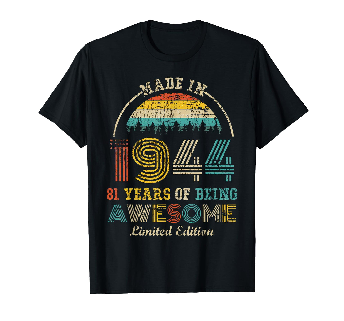 Born in 1944 81 Years Being Awesome Vintage 81st Birthday T-Shirt