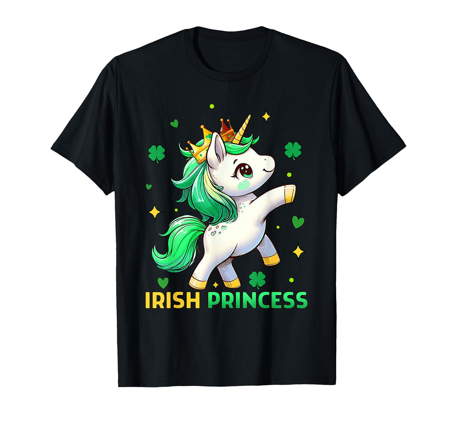 Cute Unicorn Irish Princess St Patricks Day Girls Kids T-Shirt