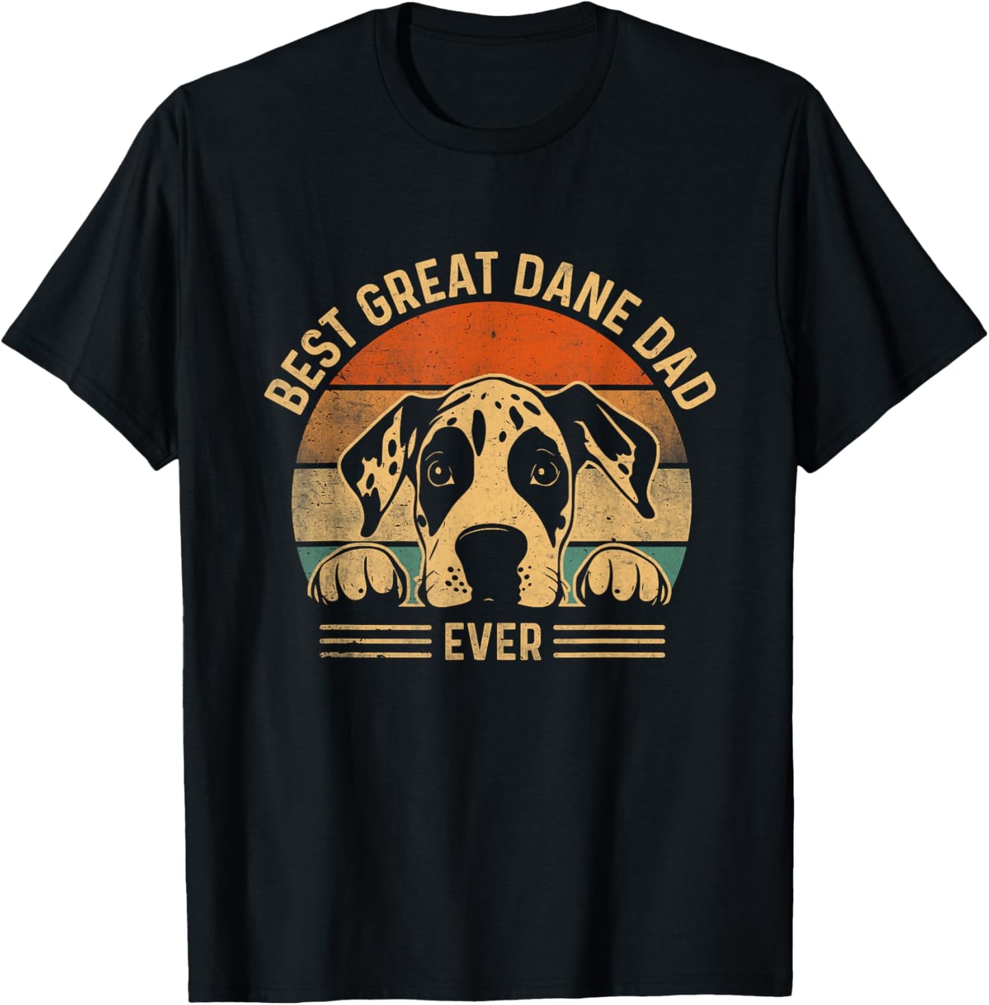 Best Great Dane Dad Ever Retro Fur Dad For Men Fathers Day T-Shirt