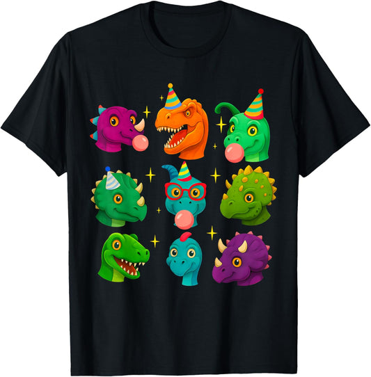 Funny Dinosaurs Birthday Party Kids Girls Boys, Cute Cool T-Shirt