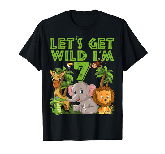 7 Year Old Zoo Birthday Safari Jungle Animal 7th B-day T-Shirt