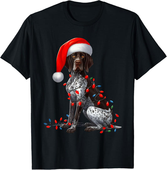 Xmas Santa Costume German Shorthaired Pointer For Christmas T-Shirt