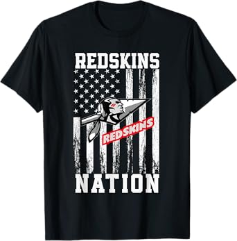 Caldwell Redskins Official High School Gear Unisex-Adults Kids Black Small Straight Short Sleeve Cotton Crew Neck T-Shirt